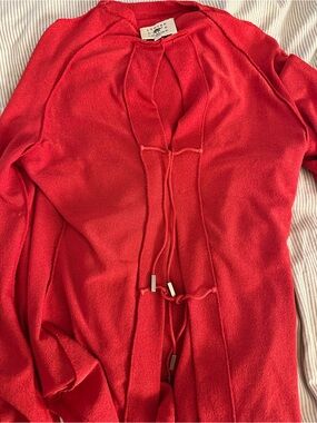 Vince Vibrant Red Tie-Front Blouse